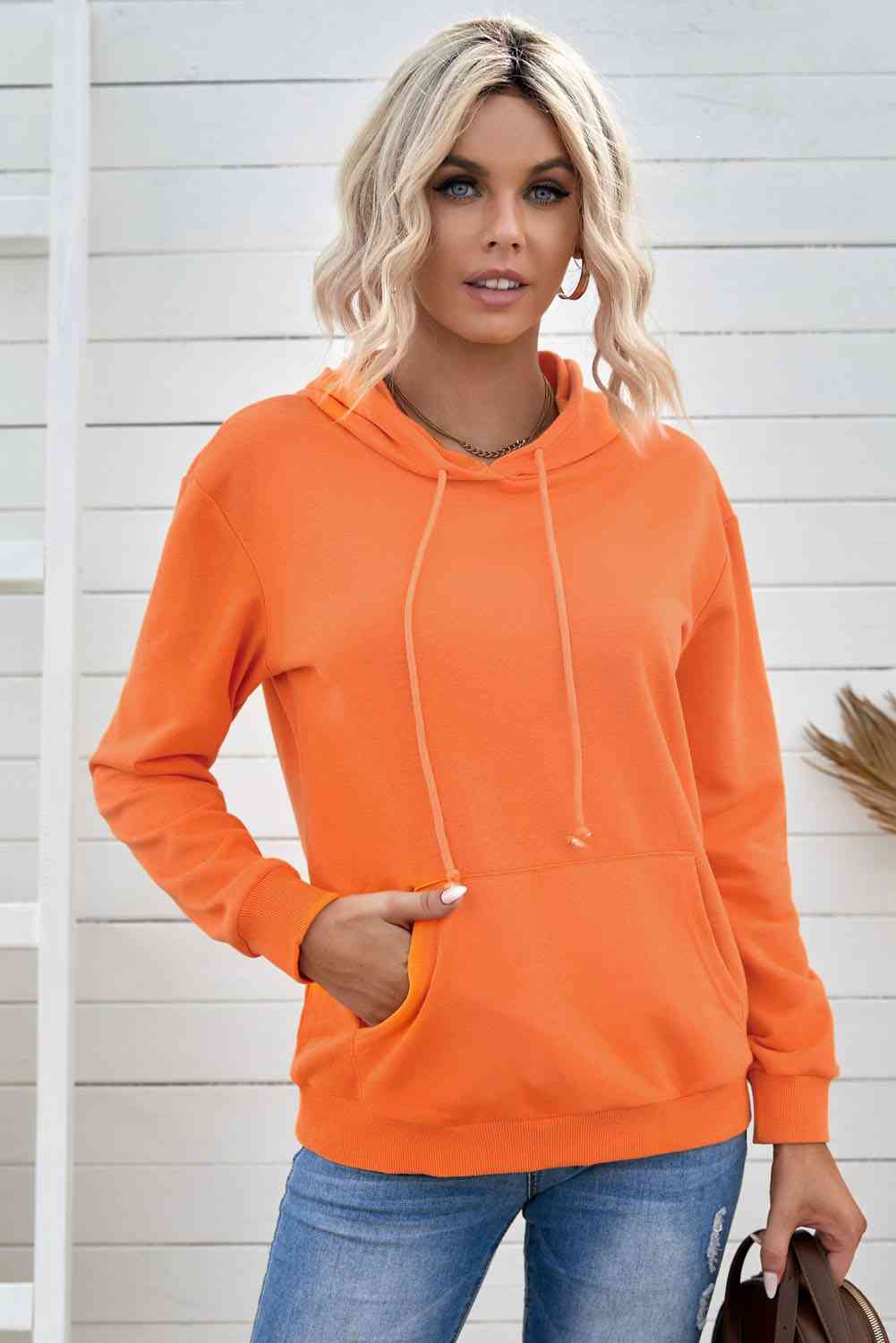 Drawstring Long Sleeve Hoodie | CLOTHING,SHOES & ACCESSORIES | hoodies, Ship From Overseas, SYNZ | Trendsi