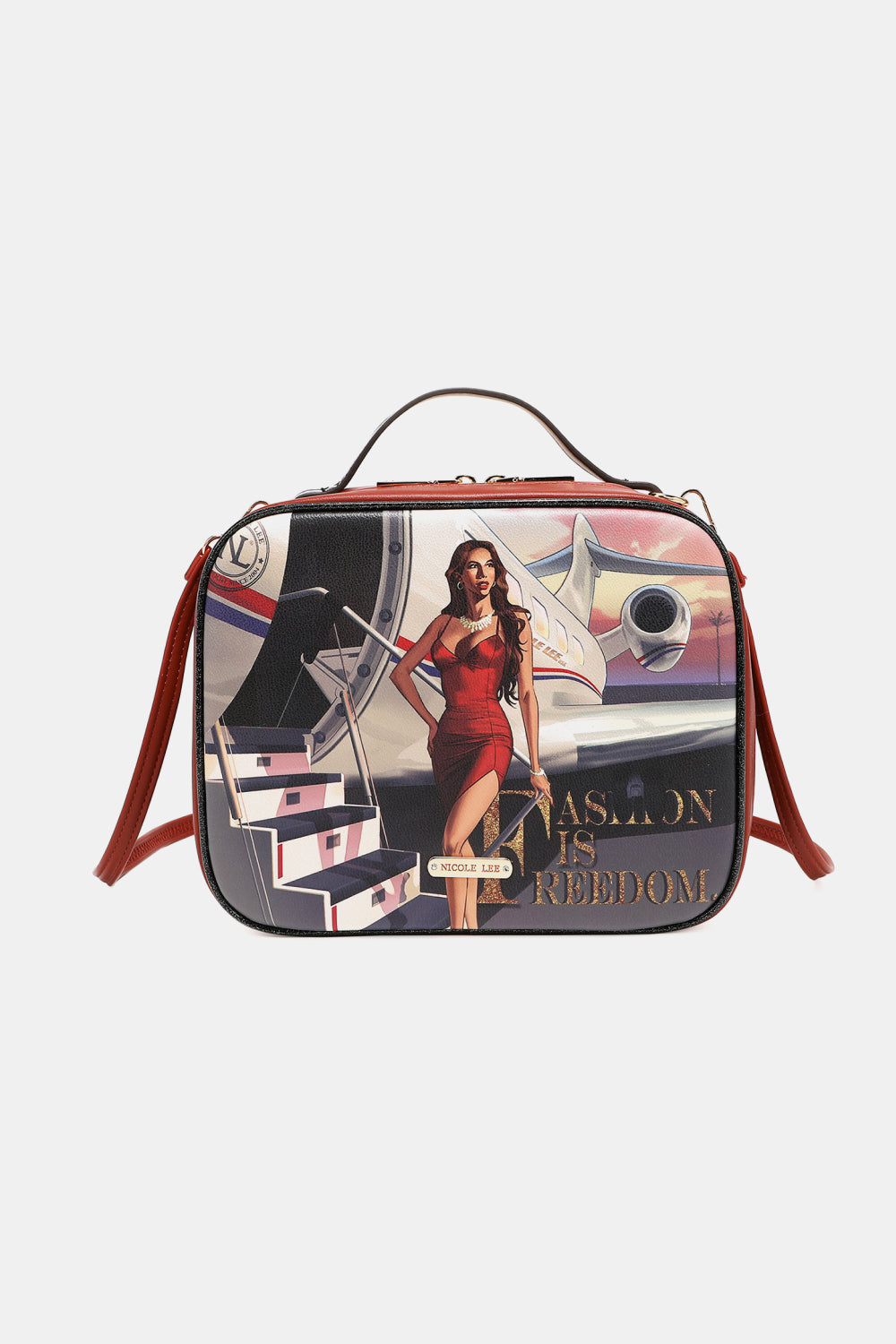Nicole Lee USA Printed Handbag with Three Pouches - AllIn Computer