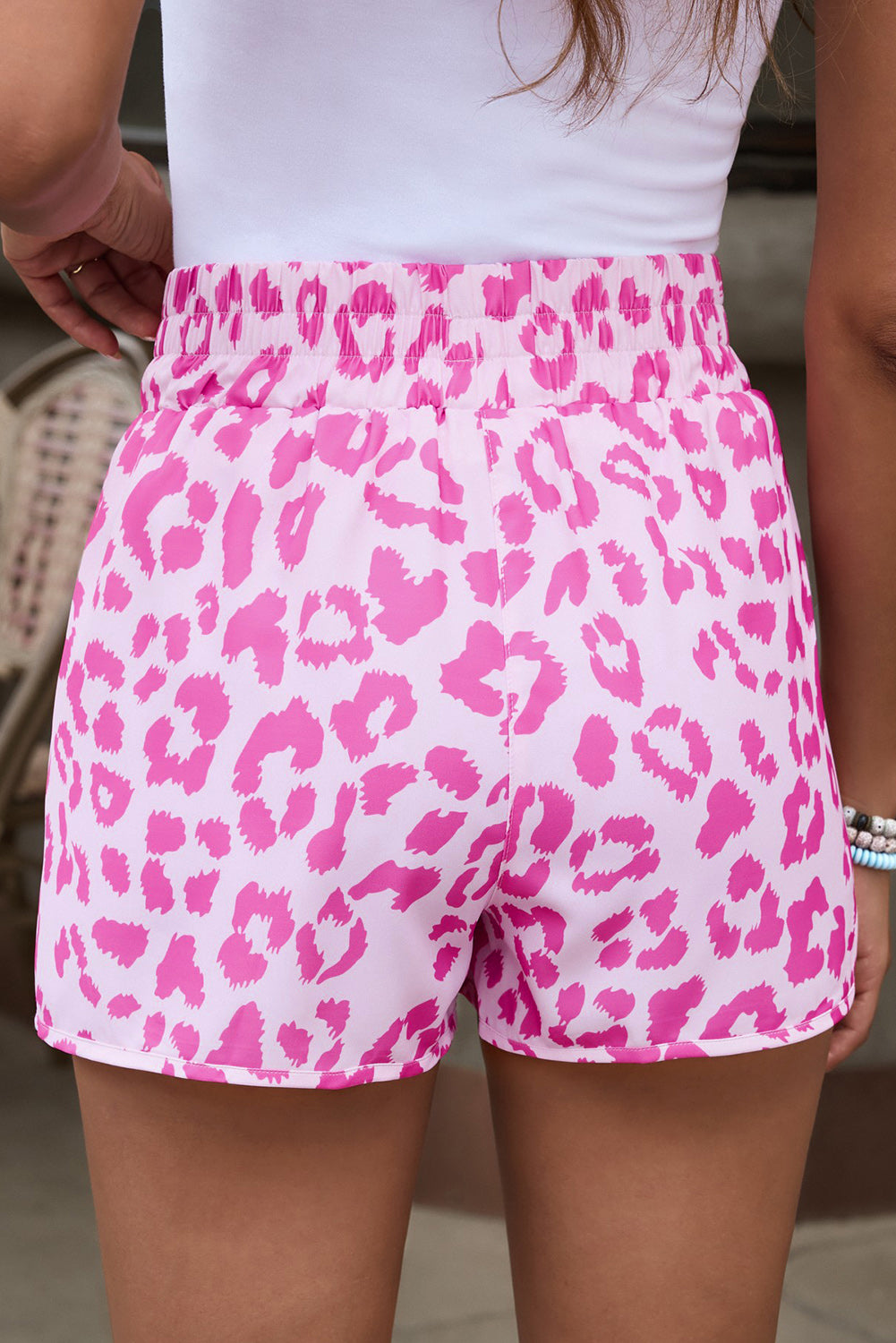 Leopard Elastic Waist Shorts - AllIn Computer