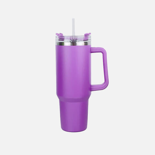 Stainless Steel Tumbler with Handle and Straw - AllIn Computer