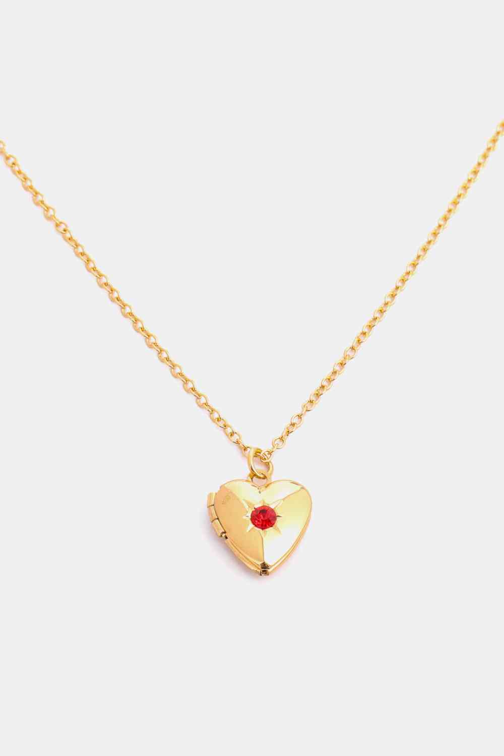 Zircon Heart Shape 14K Gold-Plated Pendant Necklace - AllIn Computer
