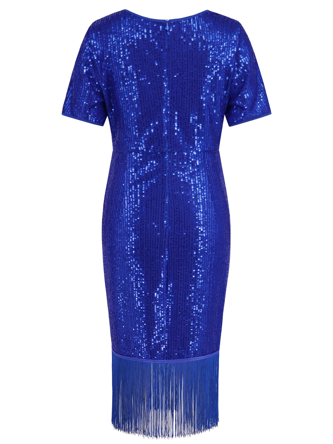 Tassel Sequin Short Sleeve Dress - AllIn Computer