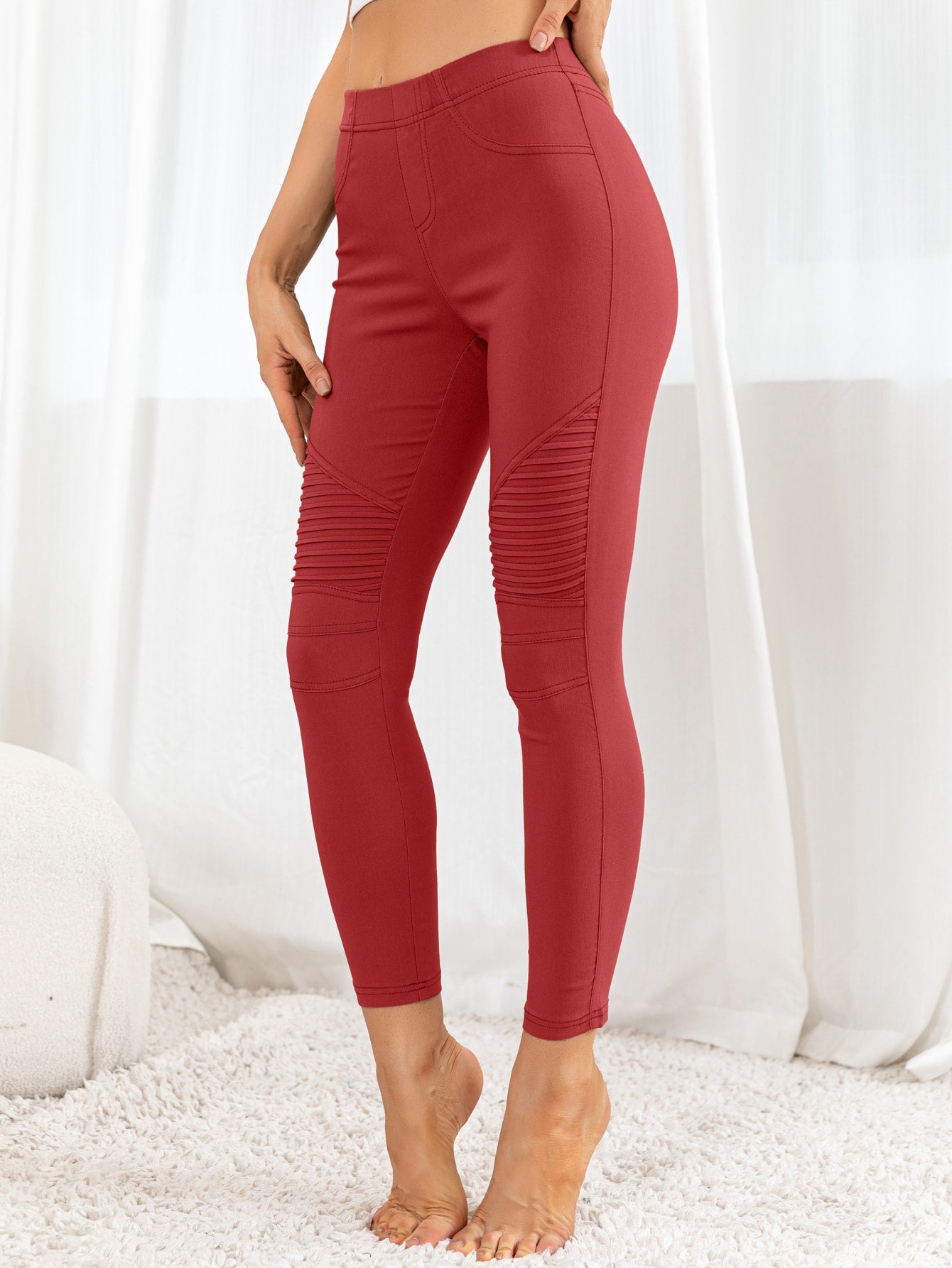 Ribbed Detail Leggings - AllIn Computer