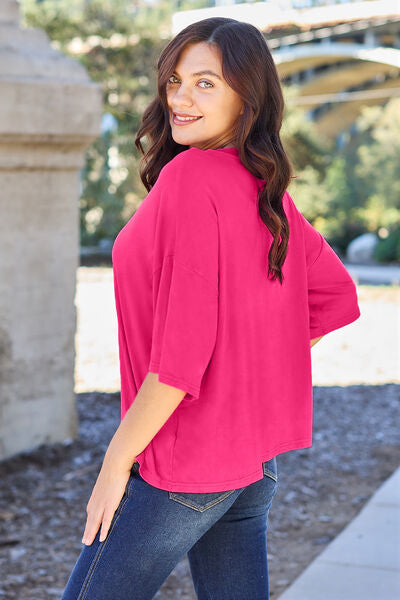 Basic Bae Full Size Round Neck Drop Shoulder T-Shirt - AllIn Computer