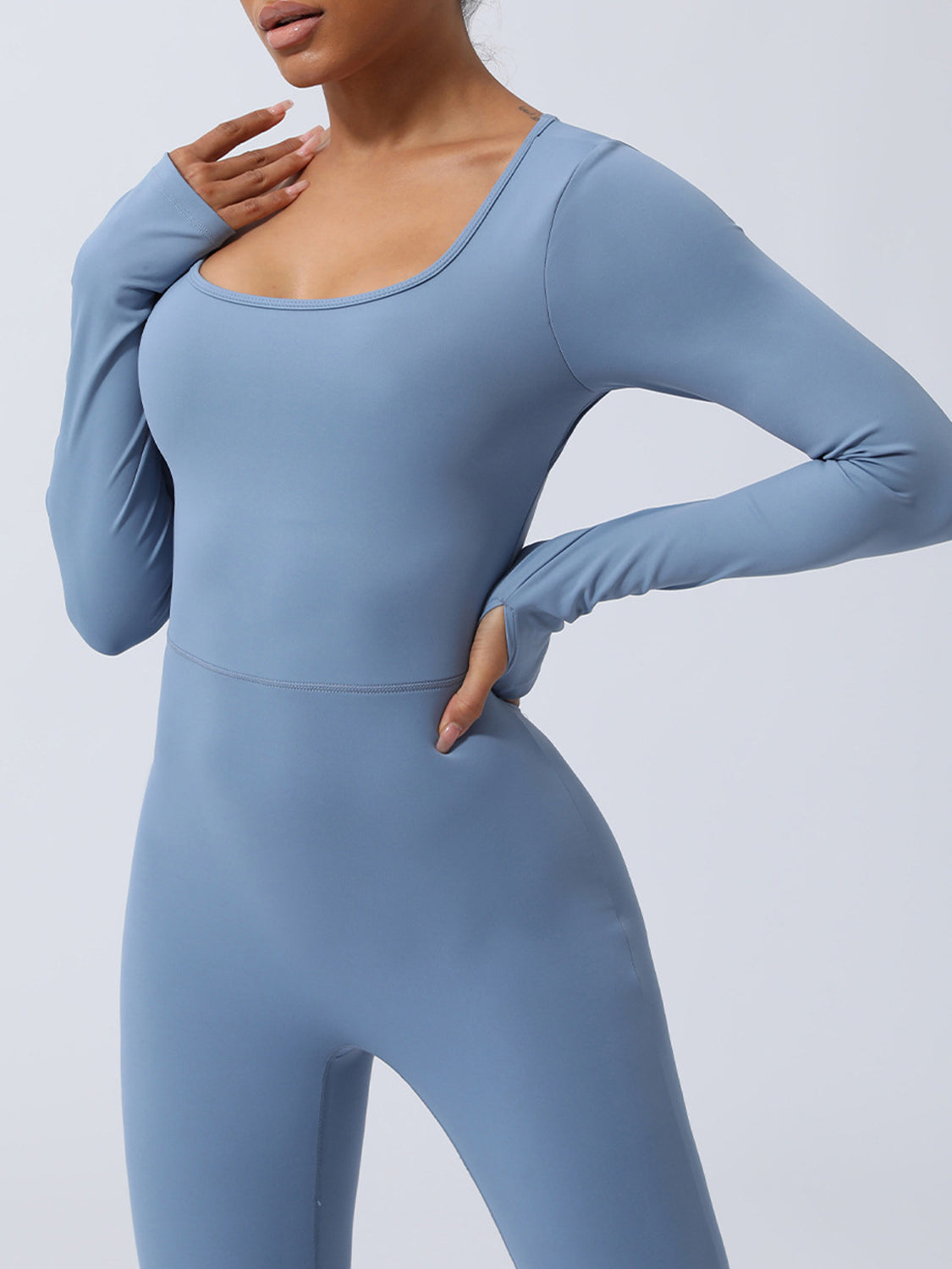 Twisted Backless Long Sleeve Jumpsuit - AllIn Computer