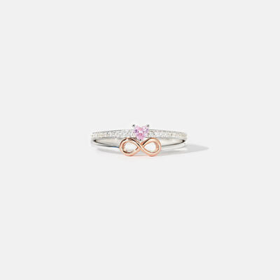 Heart Number 8 Zircon Double-Layered Ring - AllIn Computer