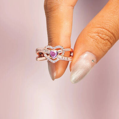 Heart Shape Zircon 925 Sterling Silver Ring - AllIn Computer