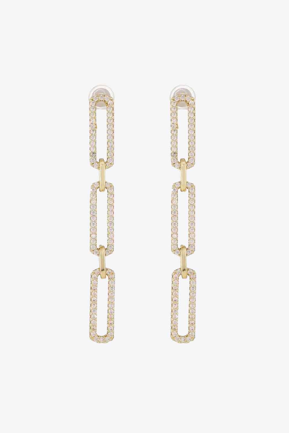 Rhinestone Chunky Chain Drop Earrings - AllIn Computer