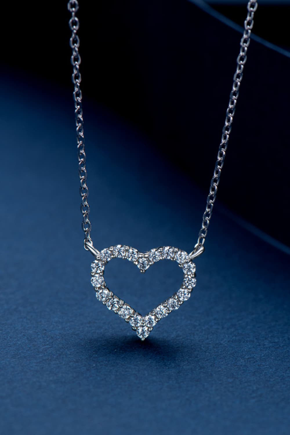 Adored Moissanite Platinum-Plated Heart Necklace - AllIn Computer