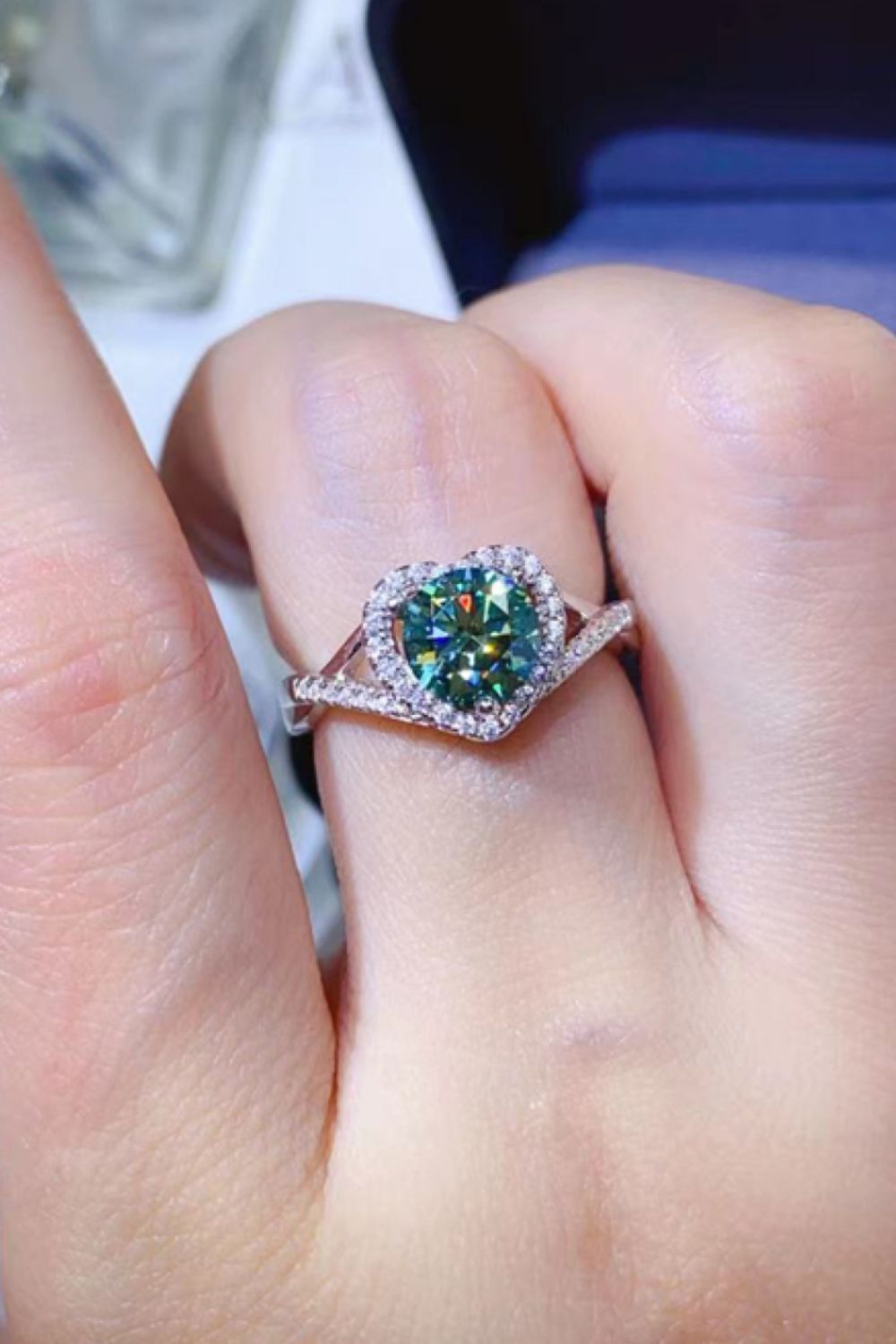 Adored 1 Carat Moissanite 925 Sterling Silver Heart Ring - AllIn Computer
