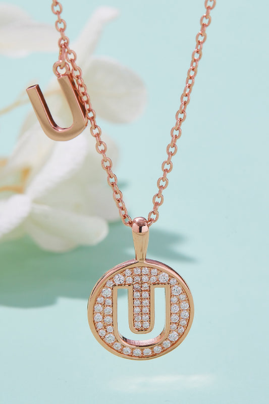 Moissanite U to Z Pendant Necklace - AllIn Computer