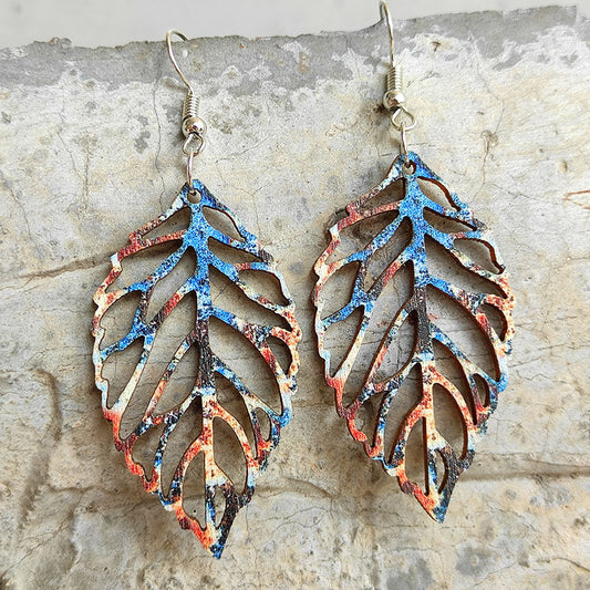 Leaf Shape Wooden Dangle Earrings - AllIn Computer
