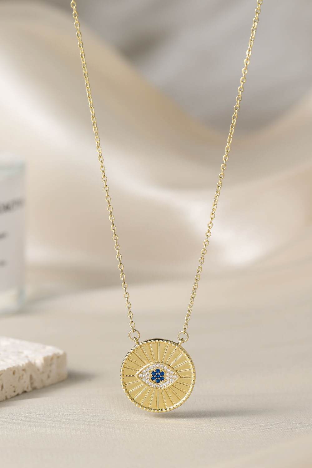 Rhinestone Evil Eye Pendant Necklace - AllIn Computer