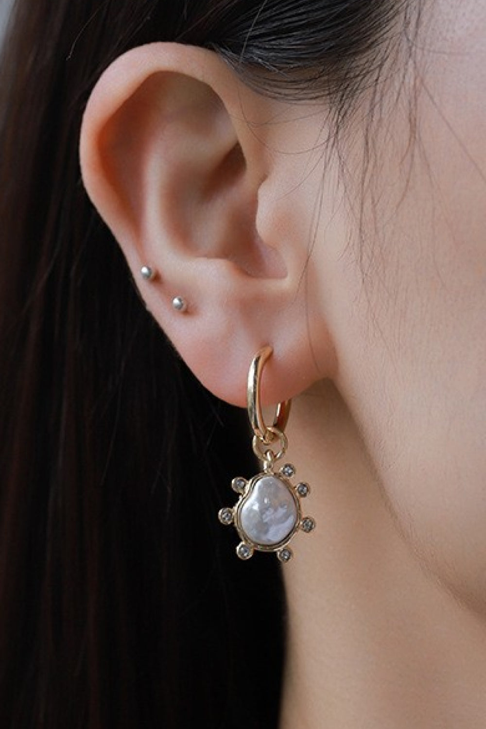 Rhinestone Decor Drop Earrings - AllIn Computer