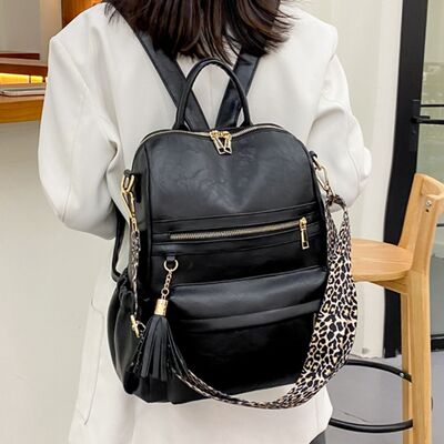 PU Leather Convertible Backpack - AllIn Computer