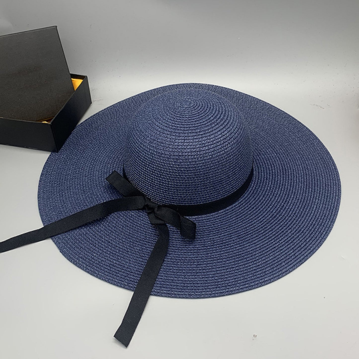 Bow Paper Braided Wide Brim Hat - AllIn Computer