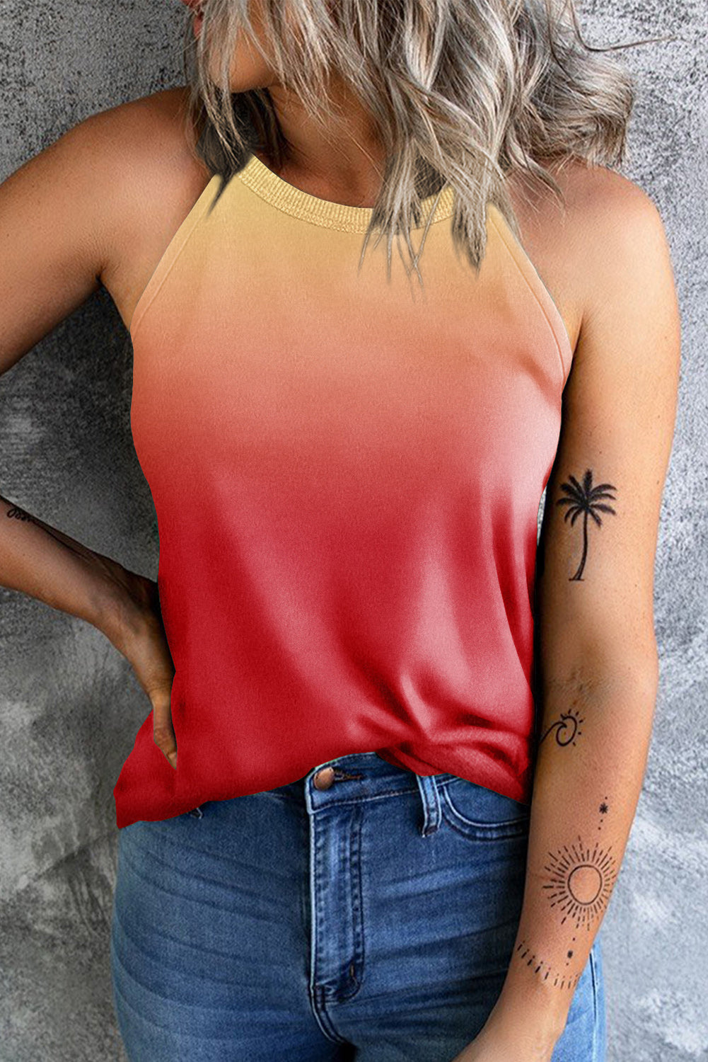 Gradient Grecian Neck Tank - AllIn Computer