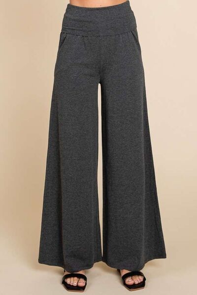 Culture Code Wide Waistband High Waist Wide Leg Pants - AllIn Computer