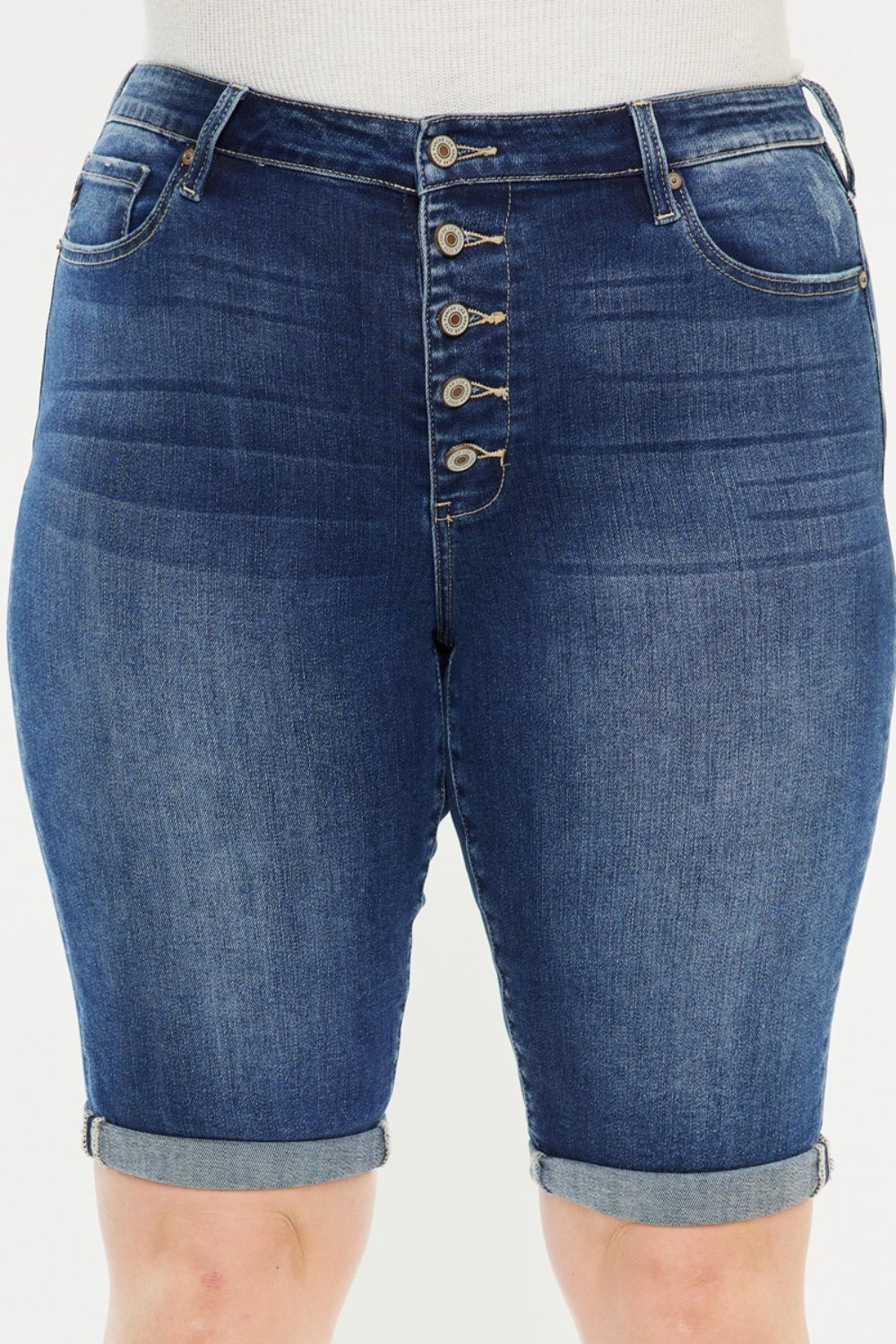 Kancan Full Size Cat's Whiskers Button Fly Denim Shorts - AllIn Computer