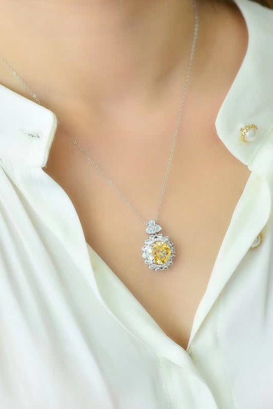 5 Carat Yellow Moissanite Pendant Necklace - AllIn Computer