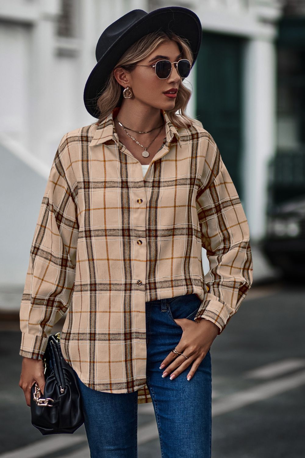 Plaid Long Sleeve Shirt - AllIn Computer