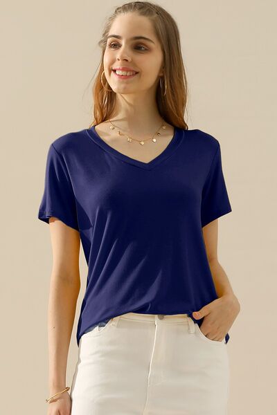 Ninexis Full Size V-Neck Short Sleeve T-Shirt - AllIn Computer