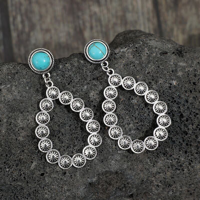 Artificial Turquoise Teardrop Earrings - AllIn Computer