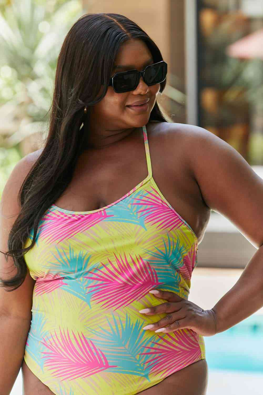 Marina West Swim High Tide One-Piece in Multi Palms - AllIn Computer