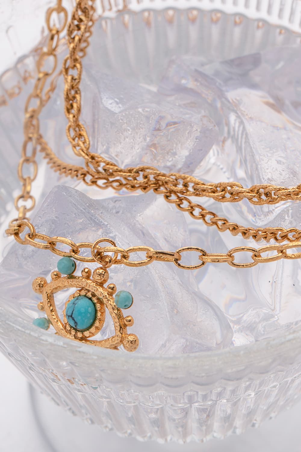Evil Eye Design Turquoise Pendant Necklace - AllIn Computer