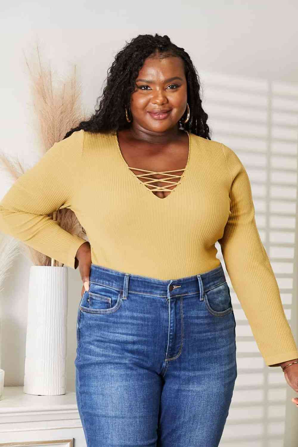 HEYSON All About Details Full Size Ribbed Bodysuit - AllIn Computer