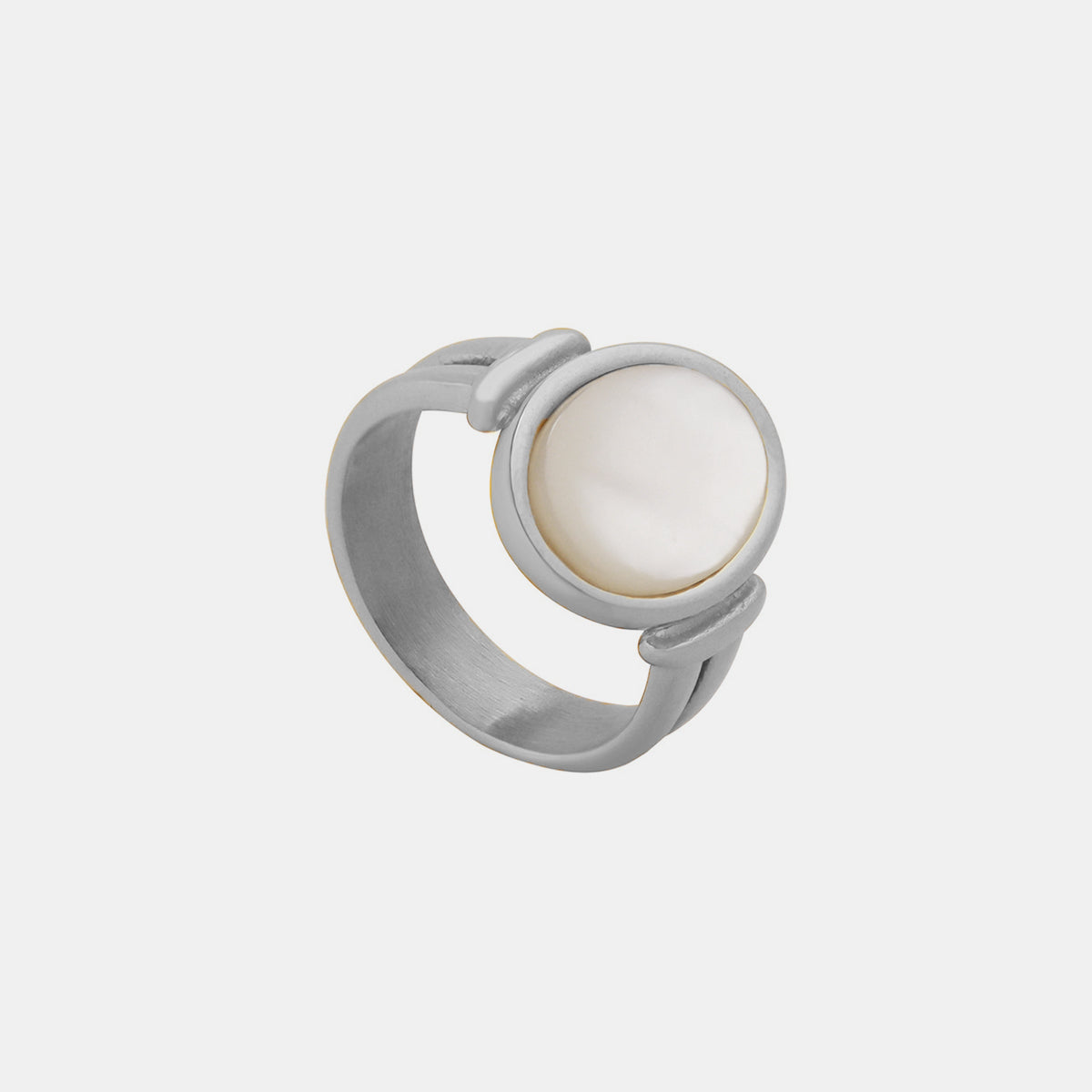 Titanium Steel White Sea Shell Ring - AllIn Computer