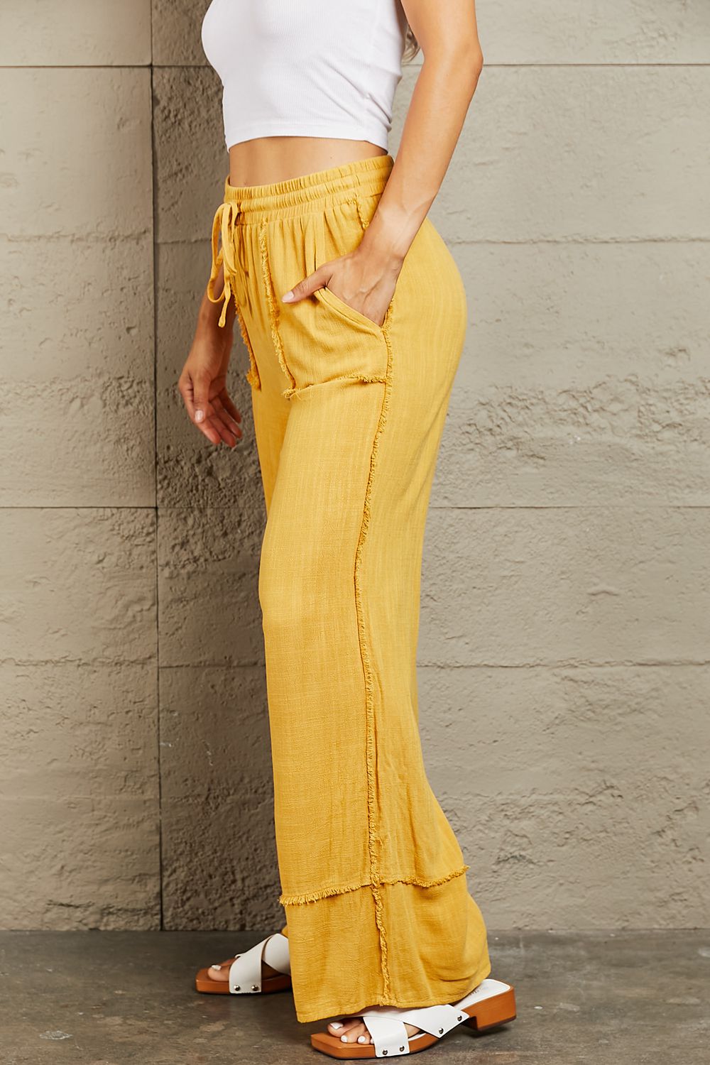 HEYSON Love Me Full Size Mineral Wash Wide Leg Pants - AllIn Computer
