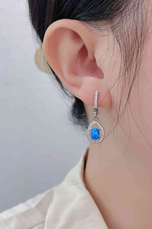 Opal Pear Shaped Drop Earrings - AllIn Computer