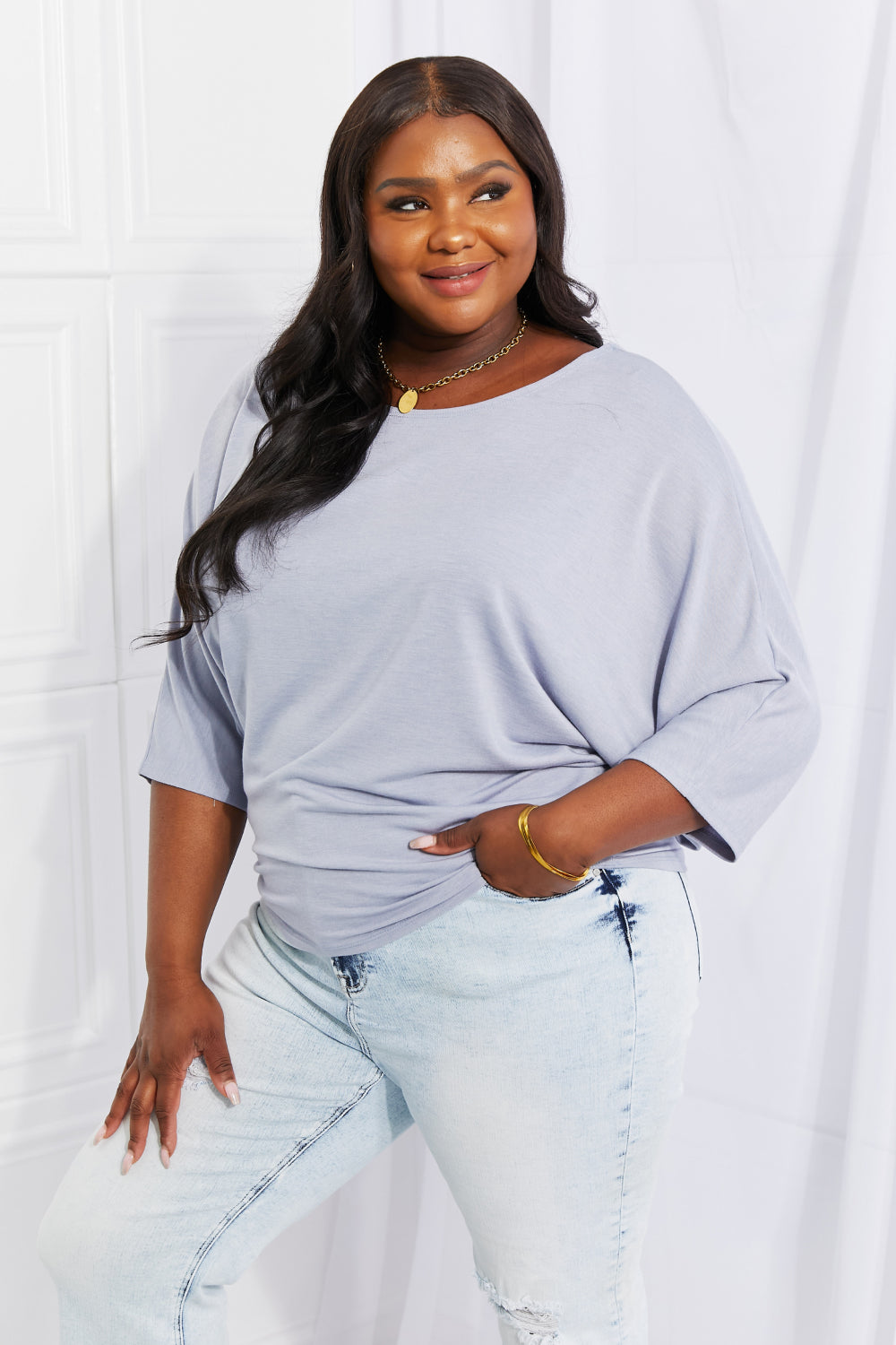 Andree by Unit Full Size Needless to Say Dolman Sleeve Top - AllIn Computer