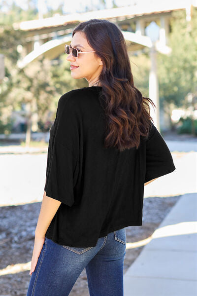 Basic Bae Full Size Round Neck Drop Shoulder T-Shirt - AllIn Computer