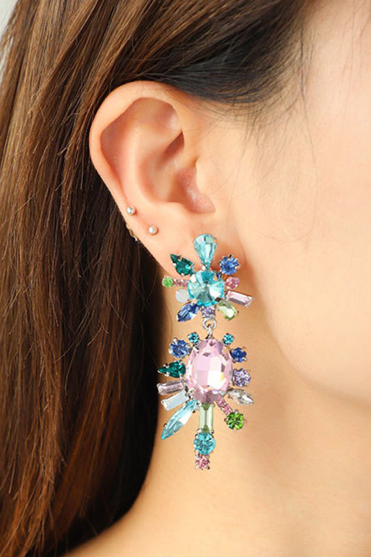 Geometric Shape Glass Stone Dangle Earrings - AllIn Computer