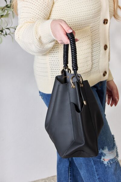 SHOMICO Faux Leather Handbag with Pouch - AllIn Computer