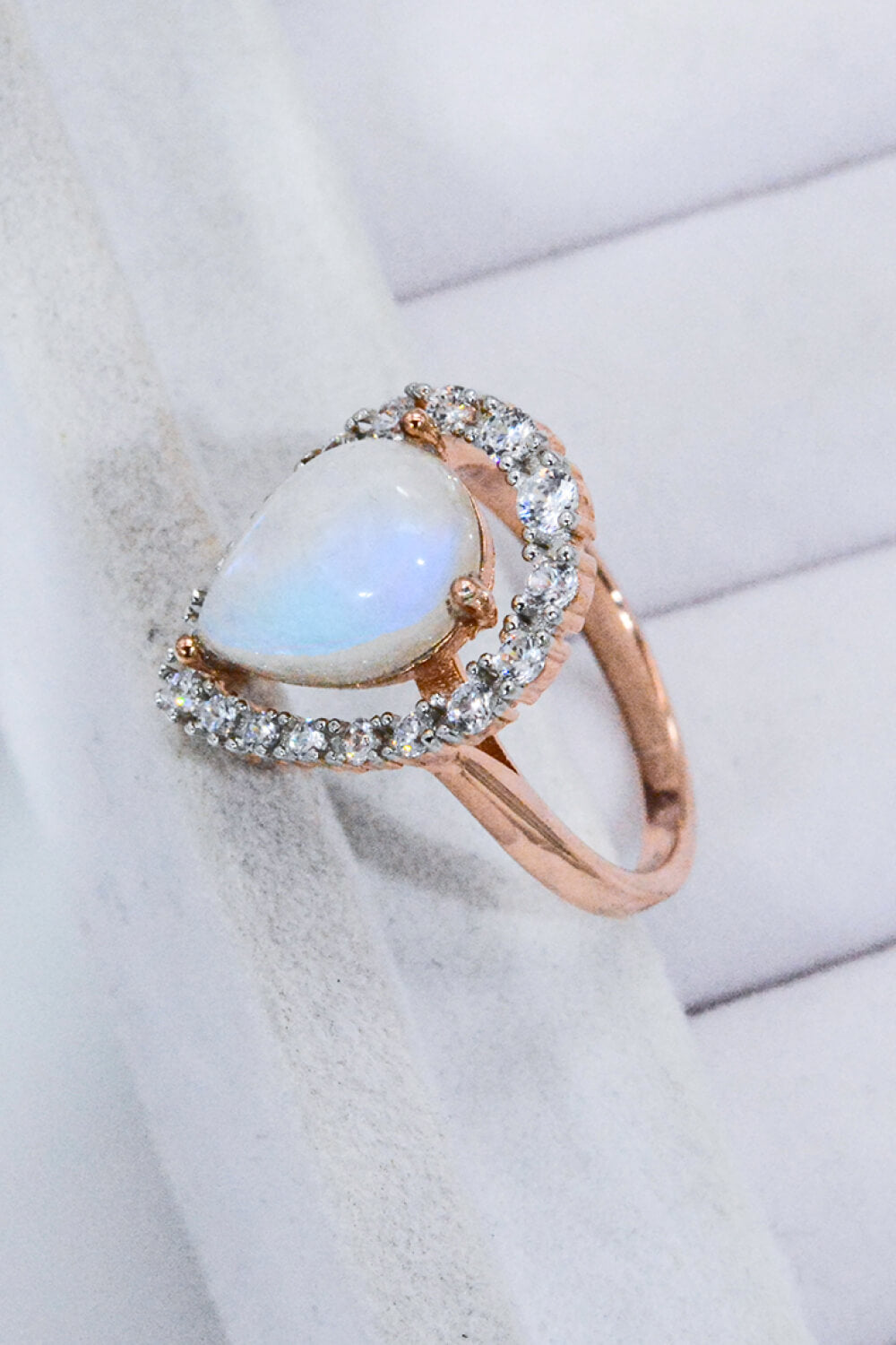 Moonstone Teardrop-Shaped 925 Sterling Silver Ring - AllIn Computer
