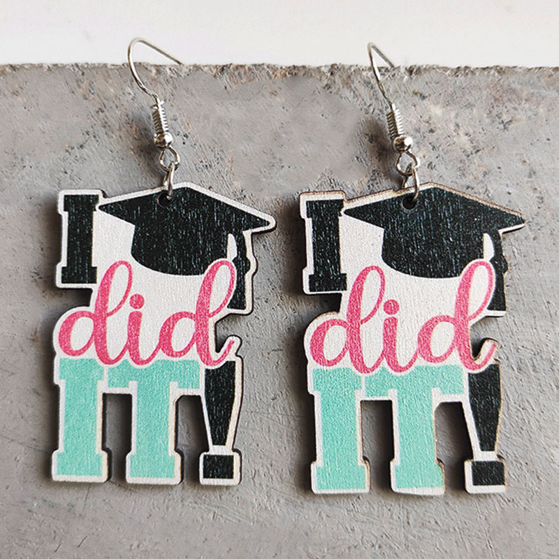 School Theme Wooden Dangle Earrings - AllIn Computer