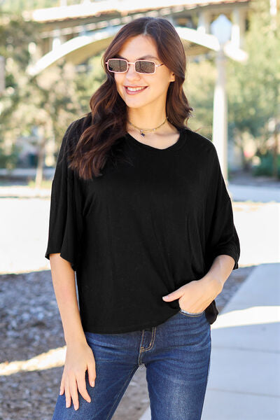 Basic Bae Full Size Round Neck Drop Shoulder T-Shirt - AllIn Computer