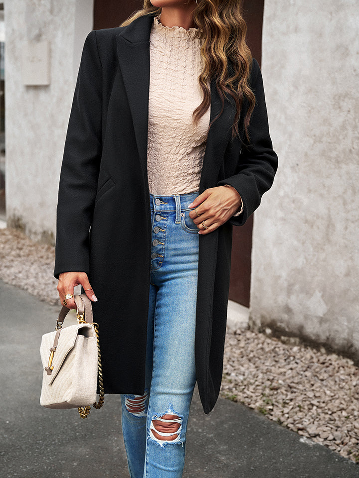 Pocketed Long Sleeve Jacket - AllIn Computer