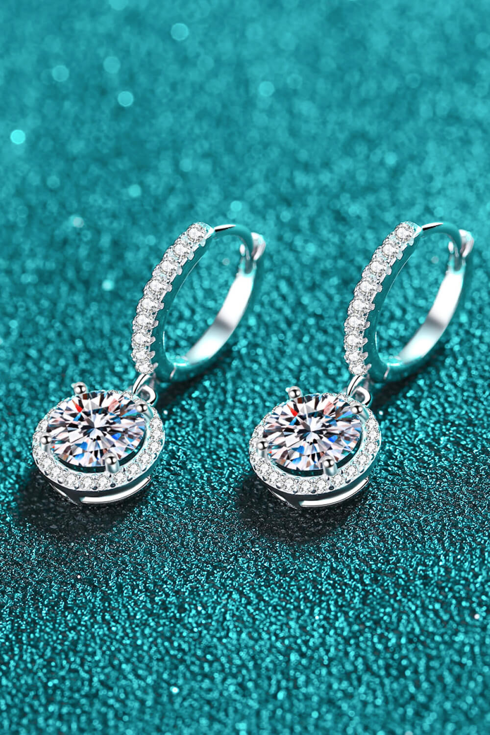 Moissanite Round-Shaped Drop Earrings - AllIn Computer