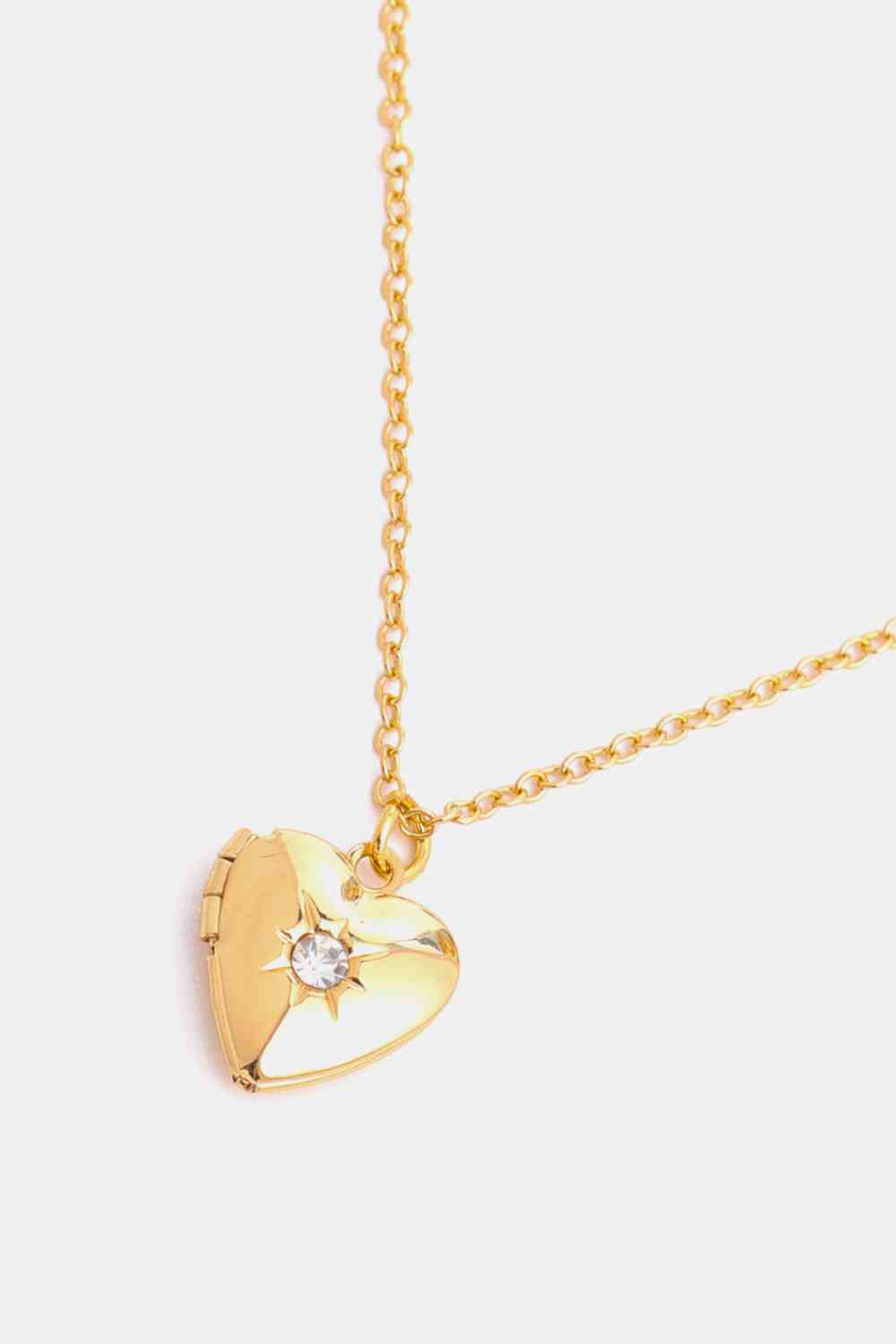 Zircon Heart Shape 14K Gold-Plated Pendant Necklace - AllIn Computer