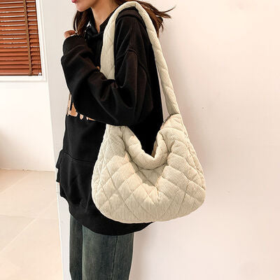 Corduroy Medium Shoulder Bag - AllIn Computer