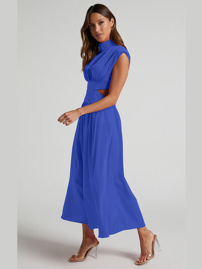 Cutout Mock Neck Sleeveless Dress - AllIn Computer
