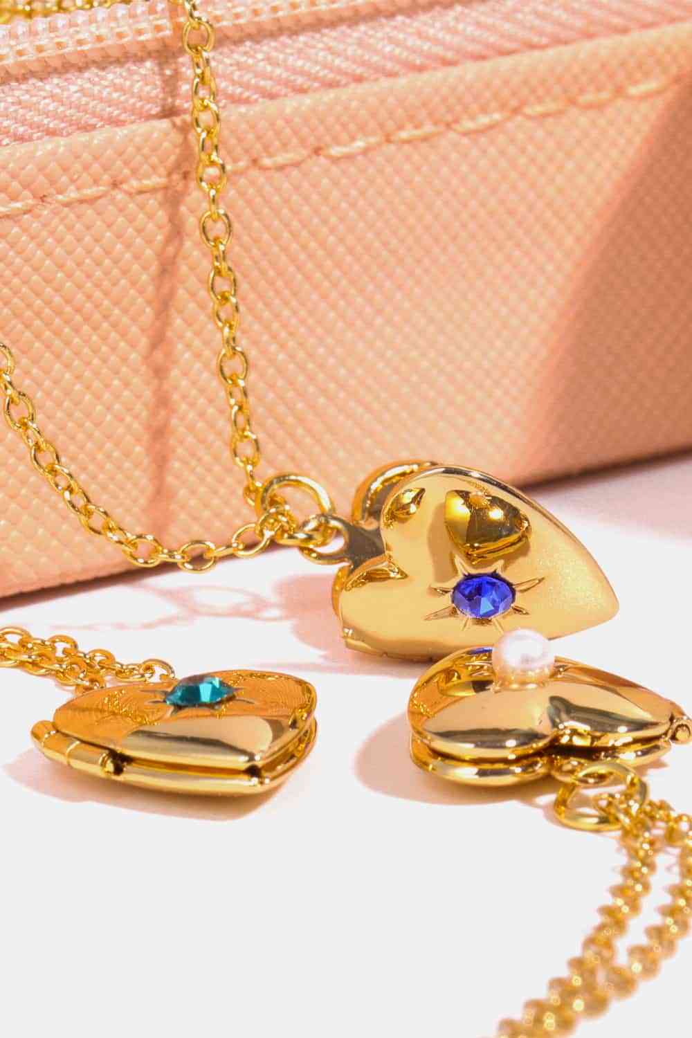 Zircon Heart Shape 14K Gold-Plated Pendant Necklace - AllIn Computer