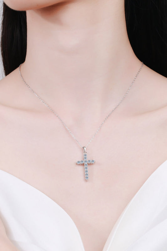 Moissanite Cross Pendant Chain Necklace - AllIn Computer