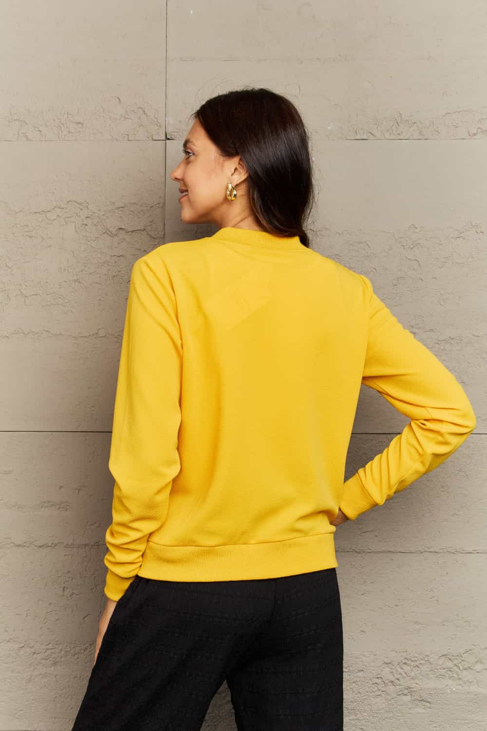 Ninexis Full Size Round Neck Long Sleeve Jacket - AllIn Computer