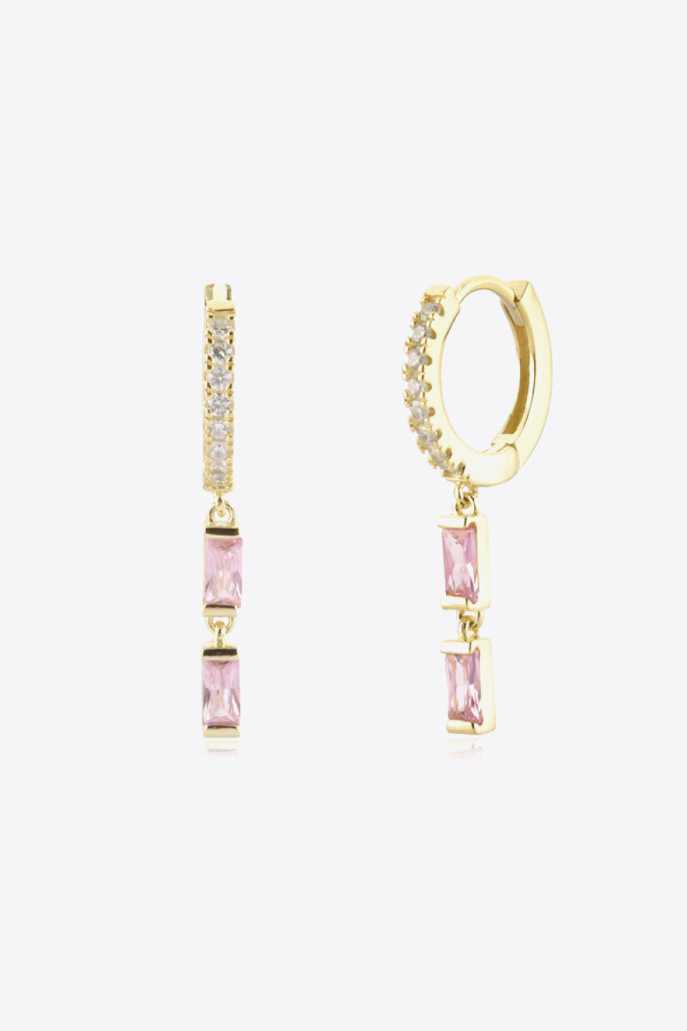 Zircon 925 Sterling Silver Drop Huggie Earrings - AllIn Computer