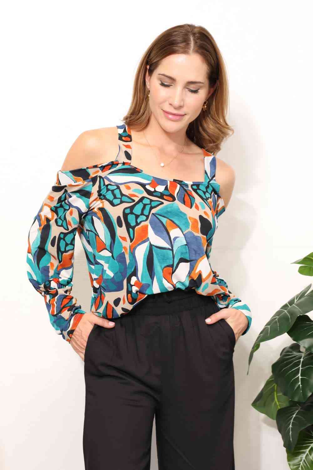 Sew In Love  Full Size High Neck Off Shoulder Criss Cross Top - AllIn Computer